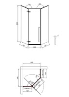 Душевой уголок Timo TTSSP-90/13C-8 90x90 см, профиль никель, стекло прозрачное