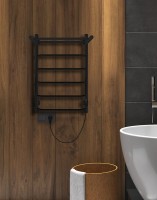 Полотенцесушитель электрический Indigo Roof Lux LCRLE80-40PBRRt с полкой, черный муар