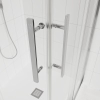 Душевой уголок Veconi Evo 300 CH 100х100 см, профиль глянцевый хром, стекло прозрачное