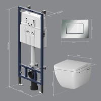 Комплект 5 в 1 AM.PM Gem IS100251.901701 с сиденьем микролифт