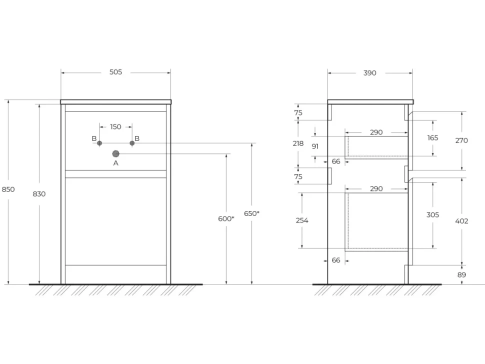 Мебель для ванной комнаты BelBagno Kraft 39 50 напольная, bianco opaco