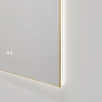 Зеркало Vincea VLM-4F100BG-2 100x80, с подсветкой и антизапотевателем, брашированное золото