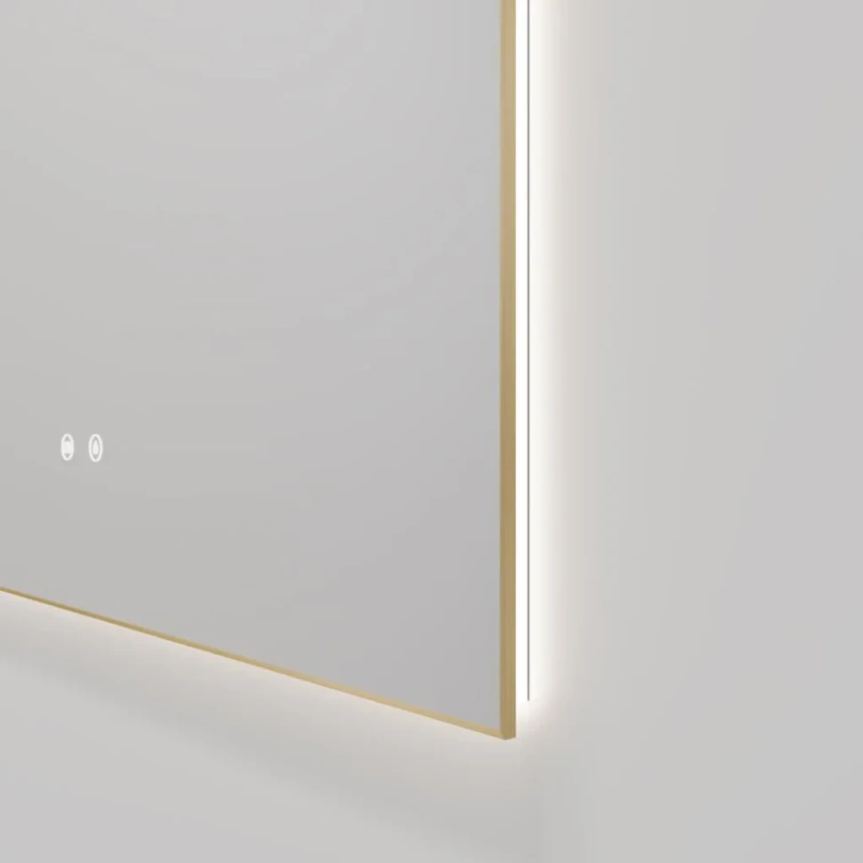 Зеркало Vincea VLM-4F100BG-2 100x80, с подсветкой и антизапотевателем, брашированное золото