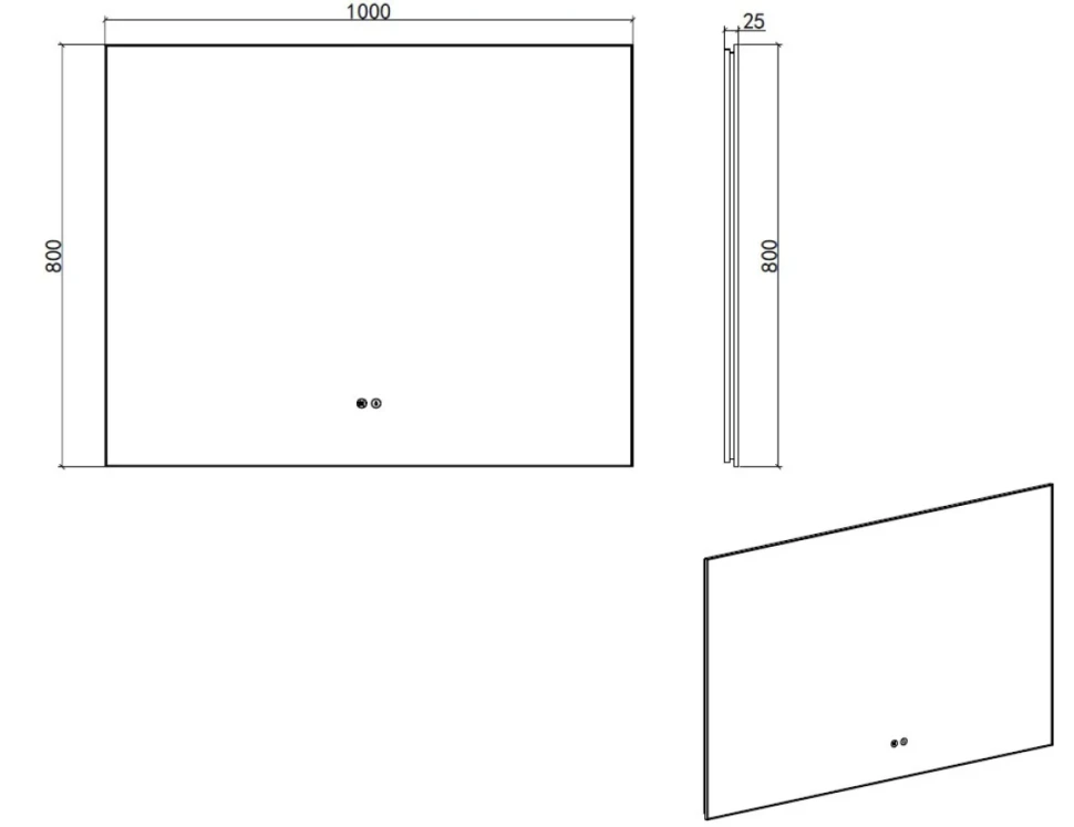 Зеркало Vincea VLM-4F100BG-2 100x80, с подсветкой и антизапотевателем, брашированное золото