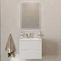 Тумба с раковиной Cezares Duet 60 bianco lucido, раковина Cezares CZR-8073-60