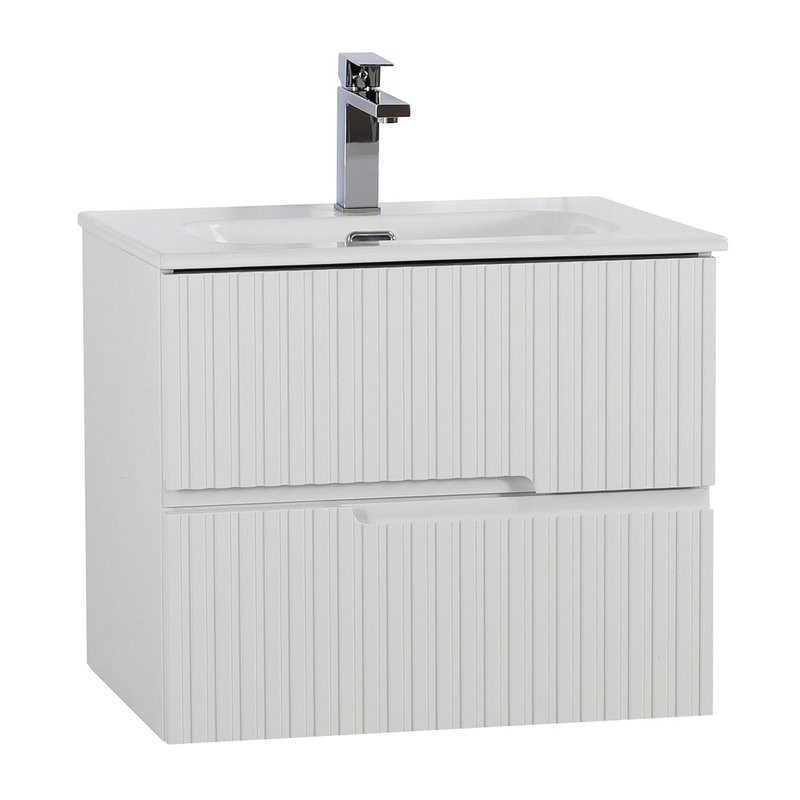 Тумба с раковиной Cezares Duet 60 bianco lucido, раковина Cezares CZR-8073-60