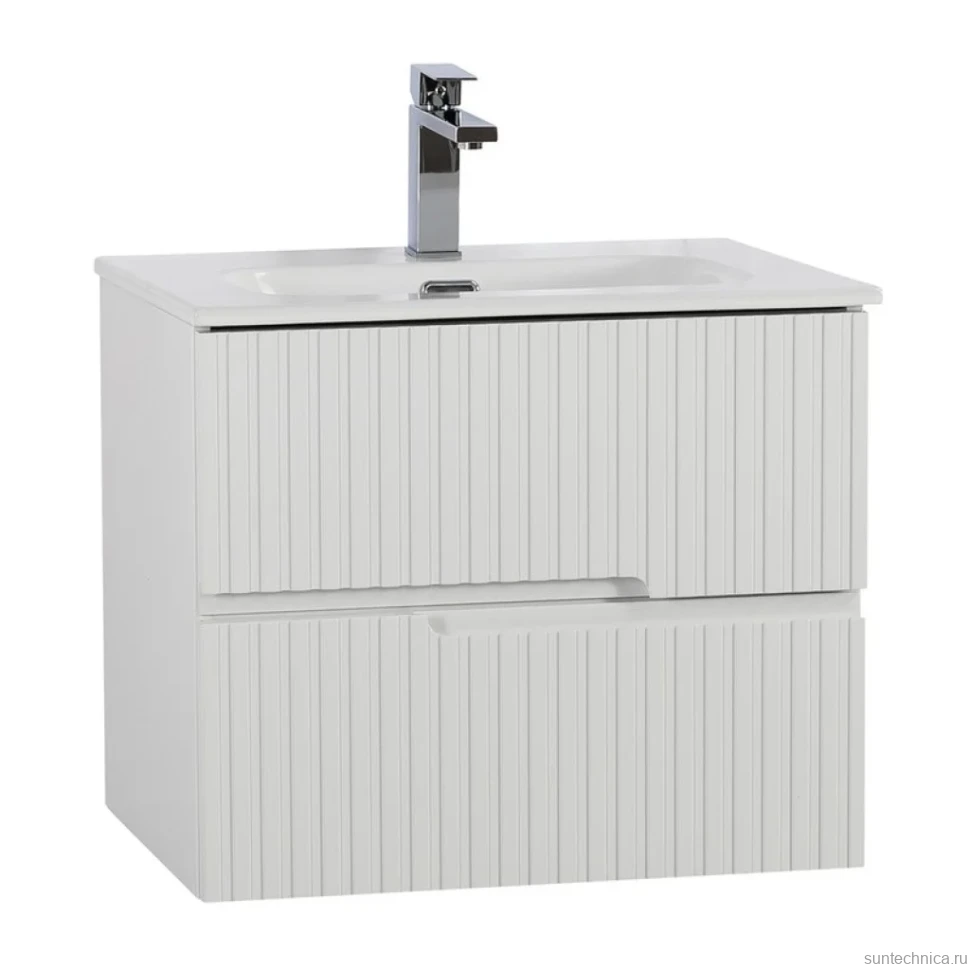 Тумба с раковиной Cezares Duet 60 bianco lucido, раковина Cezares CZR-8073-60
