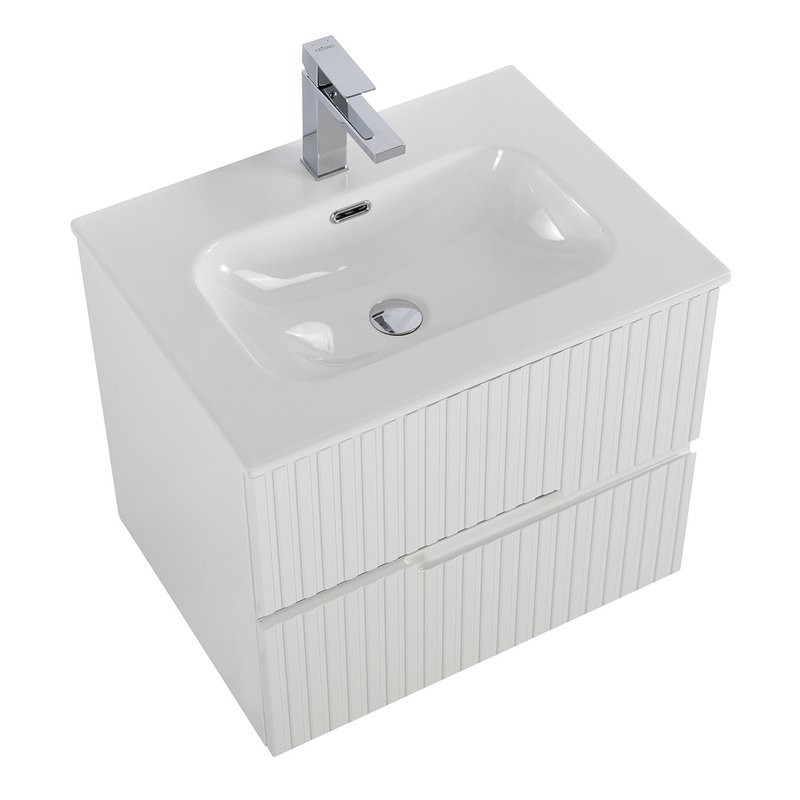 Тумба с раковиной Cezares Duet 60 bianco lucido, раковина Cezares CZR-8073-60