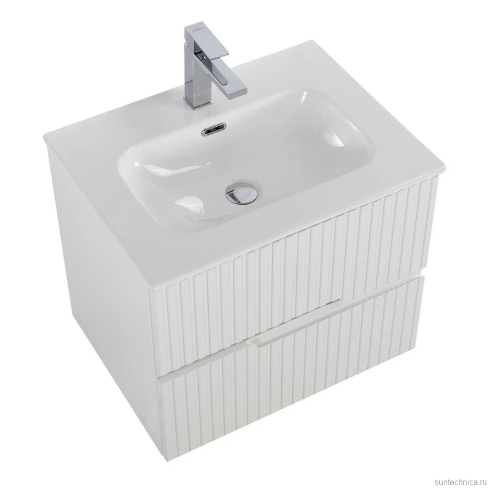 Тумба с раковиной Cezares Duet 60 bianco lucido, раковина Cezares CZR-8073-60
