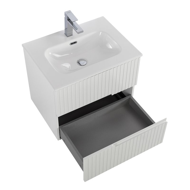 Тумба с раковиной Cezares Duet 60 bianco lucido, раковина Cezares CZR-8073-60