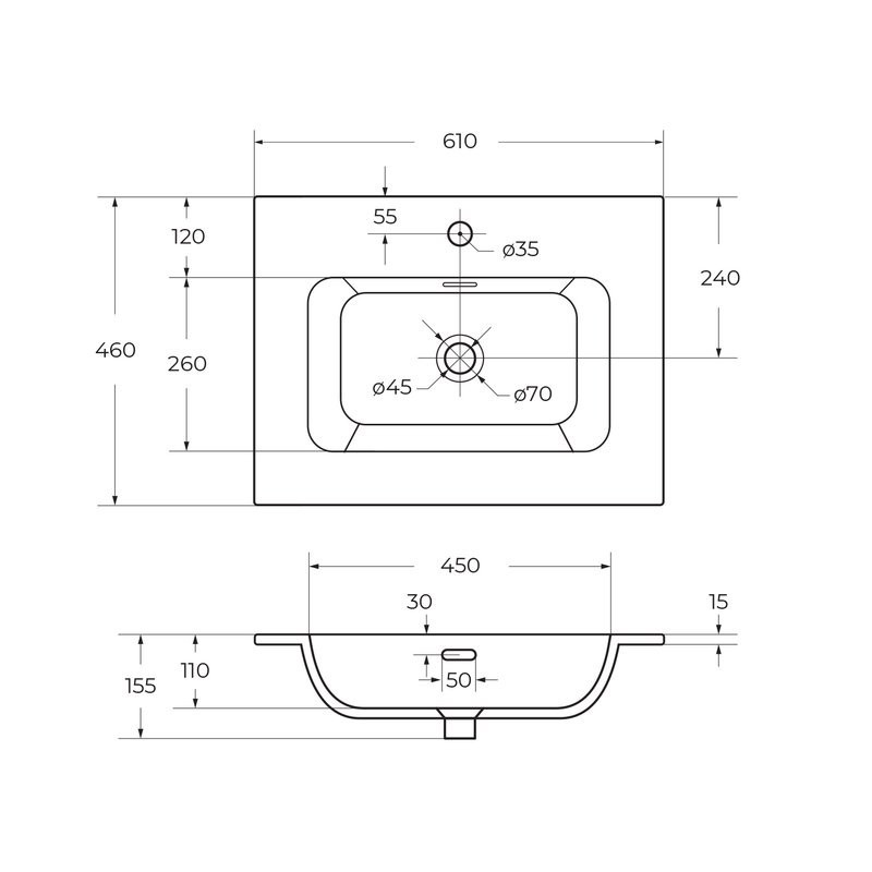 Тумба с раковиной Cezares Duet 60 bianco lucido, раковина Cezares CZR-8073-60