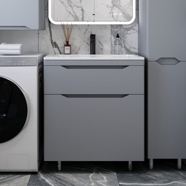 Тумба под раковину Style Line Марелла 80 напольная, антискрейтч, серая