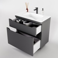 Тумба под раковину Style Line Марелла 80 напольная, антискрейтч, серая