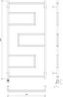 Полотенцесушитель электрический Secado Рабби 100х50 105x55 см, подключение слева, черный матовый, лесенка