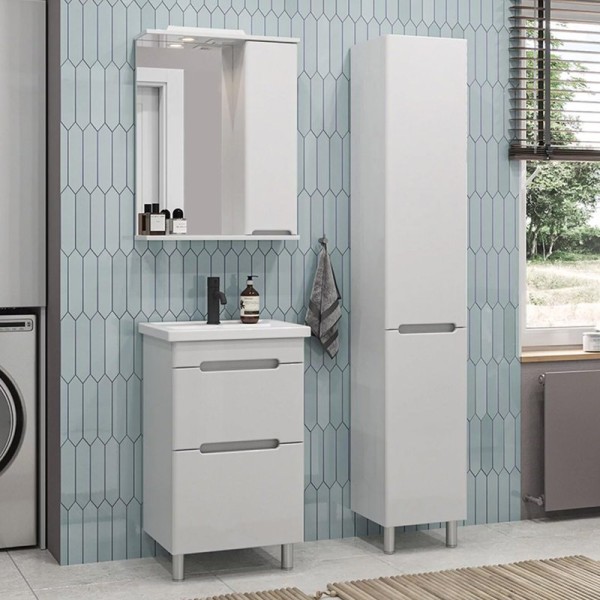 Мебель для ванной комнаты SanStar Адель 50 напольная, белая, раковина Kirovit Фостер 50