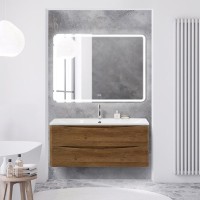 Мебель для ванной комнаты BelBagno Acqua 120 подвесная, rovere rustico, белая глянцевая раковина