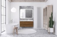 Мебель для ванной комнаты BelBagno Acqua 120 подвесная, rovere rustico, белая глянцевая раковина