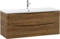 Мебель для ванной комнаты BelBagno Acqua 120 подвесная, rovere rustico, белая глянцевая раковина