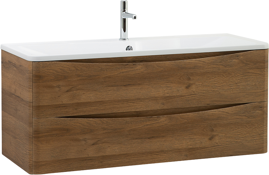 Мебель для ванной комнаты BelBagno Acqua 120 подвесная, rovere rustico, белая глянцевая раковина