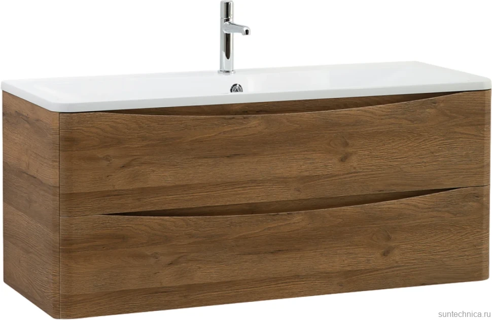 Мебель для ванной комнаты BelBagno Acqua 120 подвесная, rovere rustico, белая глянцевая раковина