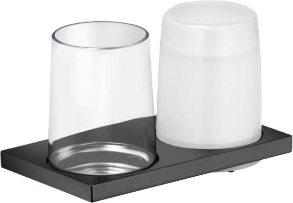Дозатор Keuco Edition 11 11153139000 со стаканом, хром черный шлифованный