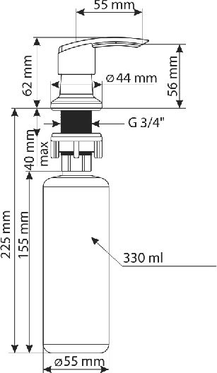 Мойка кухонная Ulgran U-600 343 антрацит + дозатор U-02 антрацит