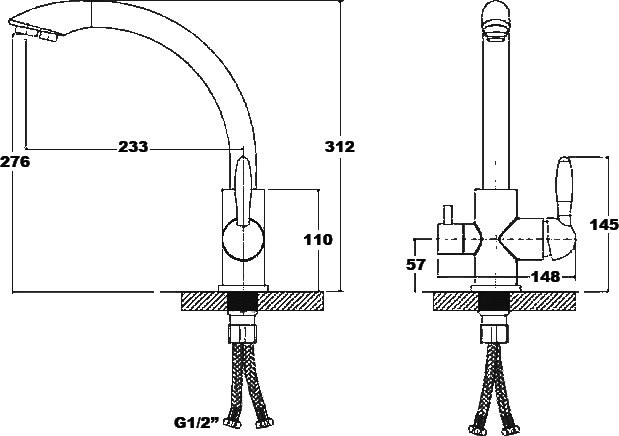 Смеситель для кухни Paulmark Essen Es213001 , хром с фильтром