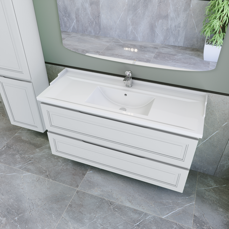 Тумба с раковиной Caprigo Wales 120 матовая белая