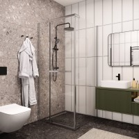 Душевой уголок Ceruttispa ZQ91T 87x87, профиль хром