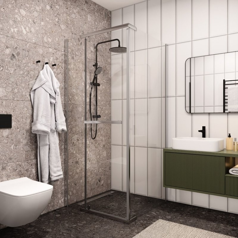 Душевой уголок Ceruttispa ZQ91T 87x87, профиль хром