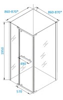 Душевой уголок Ceruttispa ZQ91T 87x87, профиль хром