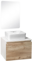 Мебель для ванной комнаты Runo Бари 60 крафтовый дуб, раковина Lavello 50