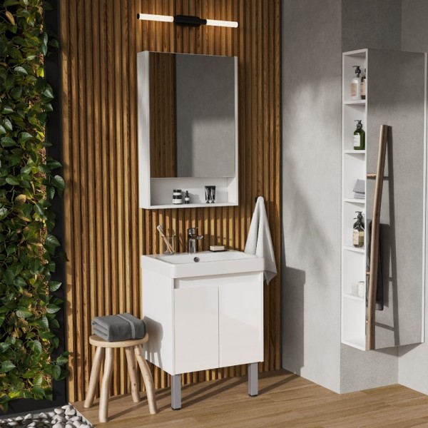 Мебель для ванной комнаты AQUATON Сканди 55 белая глянцевая, белая матовая