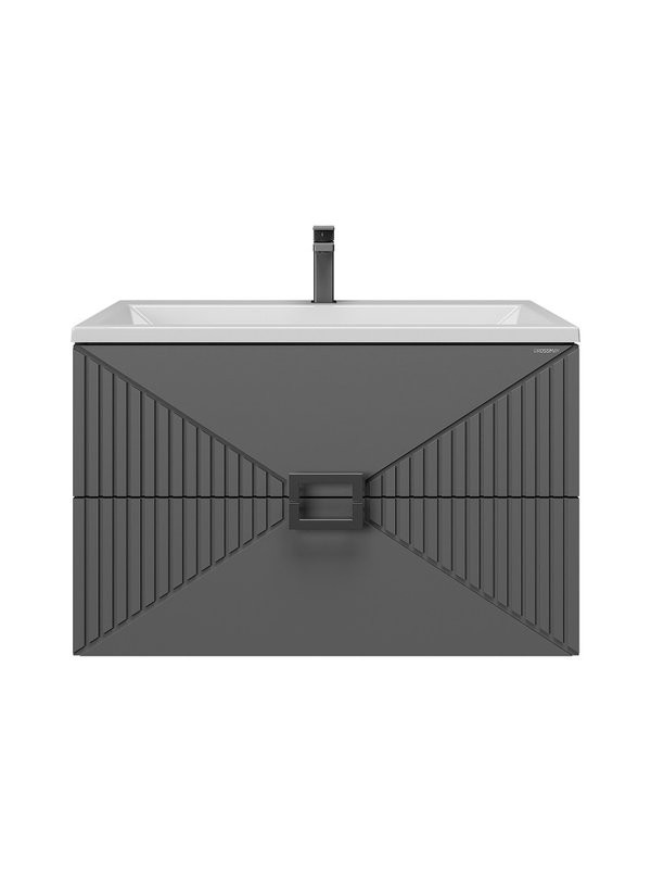 Тумба с раковиной Grossman Луксор 70 матовый графит