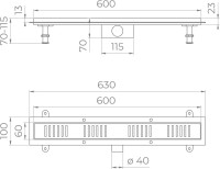 Душевой трап (лоток) RGW SDR-34B черный, 60 см
