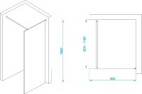 Душевая перегородка RGW Walk In WA-002B 80х195, профиль черный