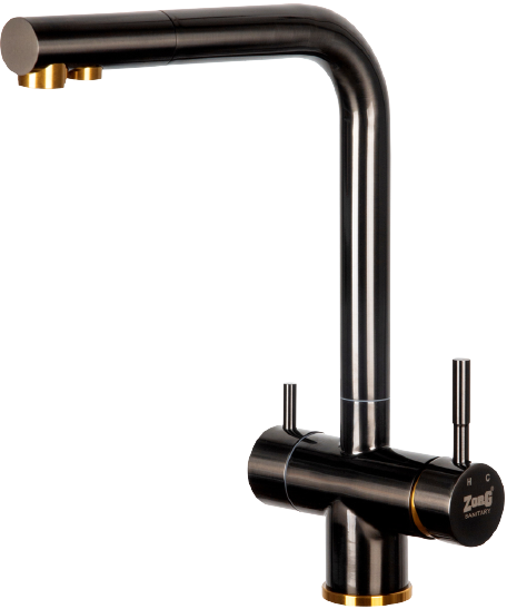 Комплект Мойка Zorg Inox PVD 5178-2-R grafit + Смеситель Inox SZR-7039 BR/GRAFIT бронза графит