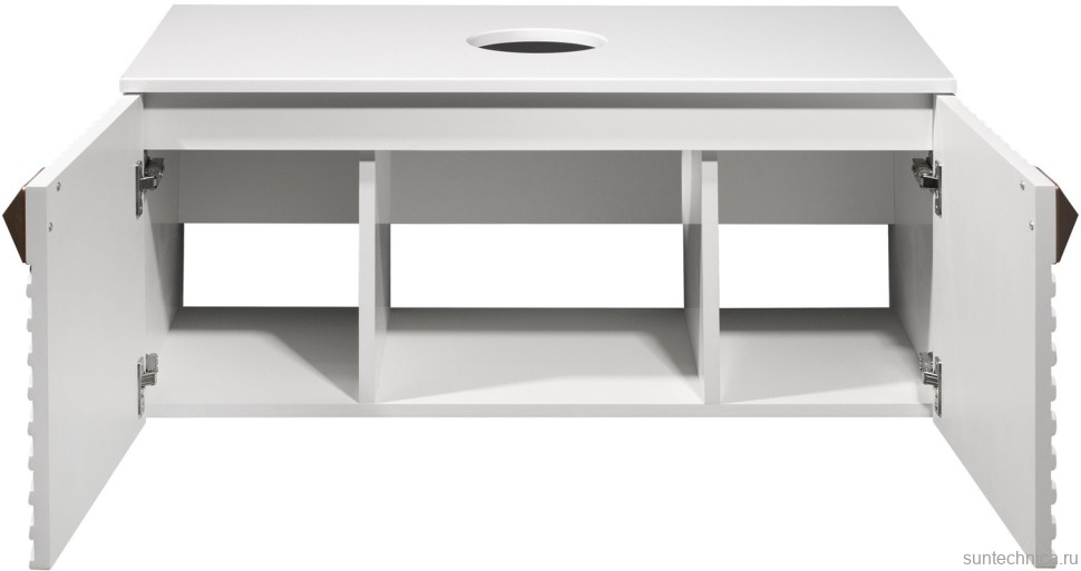 Тумба с раковиной Runo Андорра 85 белая матовая, белый глянец, раковина Poligono 65