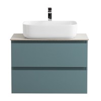 Тумба под раковину со столешницей BelBagno Kraft 60 подвесная, матовая голубая, столешница kep-60-bo