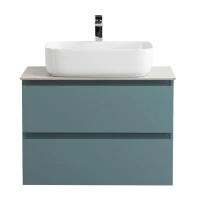 Тумба под раковину со столешницей BelBagno Kraft 60 подвесная, матовая голубая, столешница kep-60-bo
