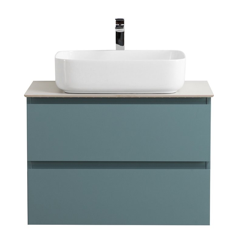 Тумба под раковину со столешницей BelBagno Kraft 60 подвесная, матовая голубая, столешница kep-60-bo