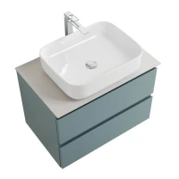 Тумба под раковину со столешницей BelBagno Kraft 60 подвесная, матовая голубая, столешница kep-60-bo