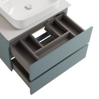 Тумба под раковину со столешницей BelBagno Kraft 60 подвесная, матовая голубая, столешница kep-60-bo