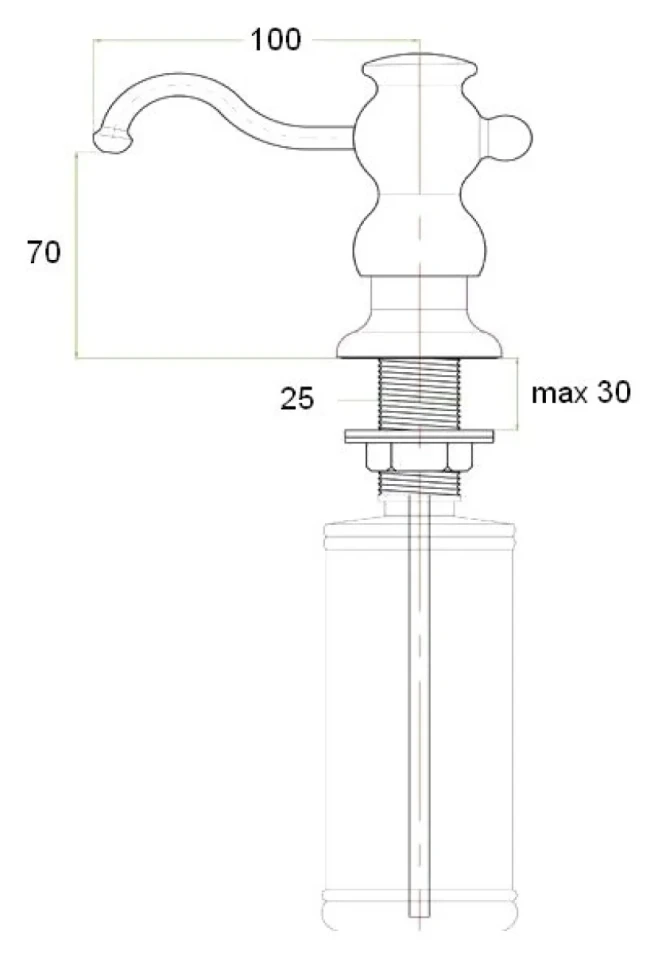 Дозатор для кухонной мойки Zorg ZR-25 кварц