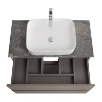 Тумба с раковиной BelBagno Kraft 100 подвесная, матовая бежевая, столешница kep-100-grn, раковина BB1304