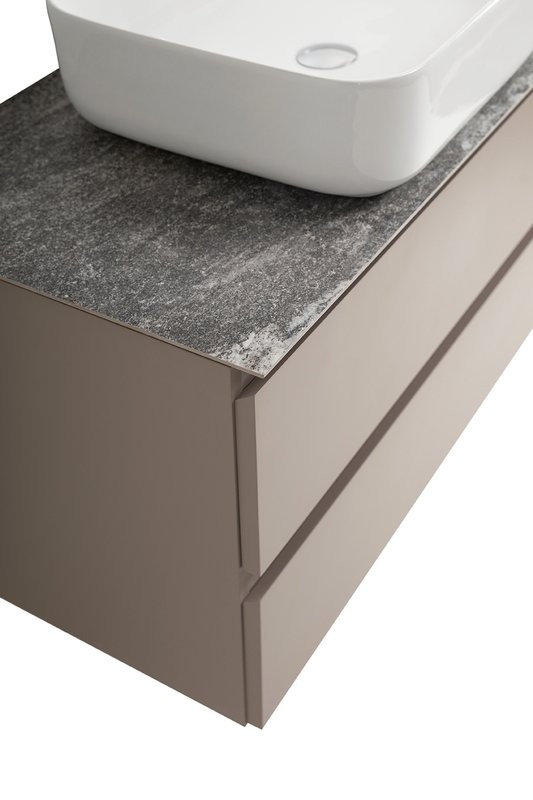 Тумба с раковиной BelBagno Kraft 100 подвесная, матовая бежевая, столешница kep-100-grn, раковина BB1304