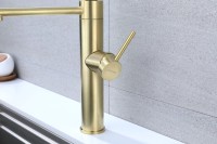 Смеситель для кухни Paulmark Ganymede Ga213199-LG с гибким изливом, светлое золото