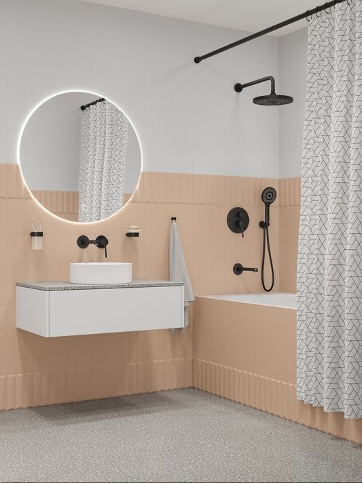 Смеситель для раковины IDDIS ODDBL00i65 С ВНУТРЕННЕЙ ЧАСТЬЮ, черный матовый