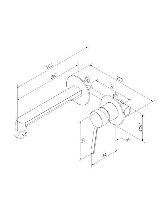 Смеситель для раковины IDDIS ODDBL00i65 С ВНУТРЕННЕЙ ЧАСТЬЮ, черный матовый