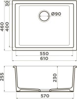 Комплект Мойка Omoikiri Okinoshima 61-U/I-SB smoky blue + Измельчитель Nagare 750